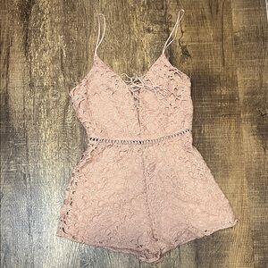 Kendall & Kylie Pink Lace Romper